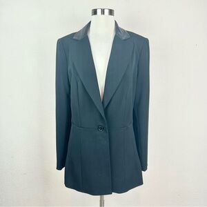 Cache Leather Trim Black Novelty Blazer NWT